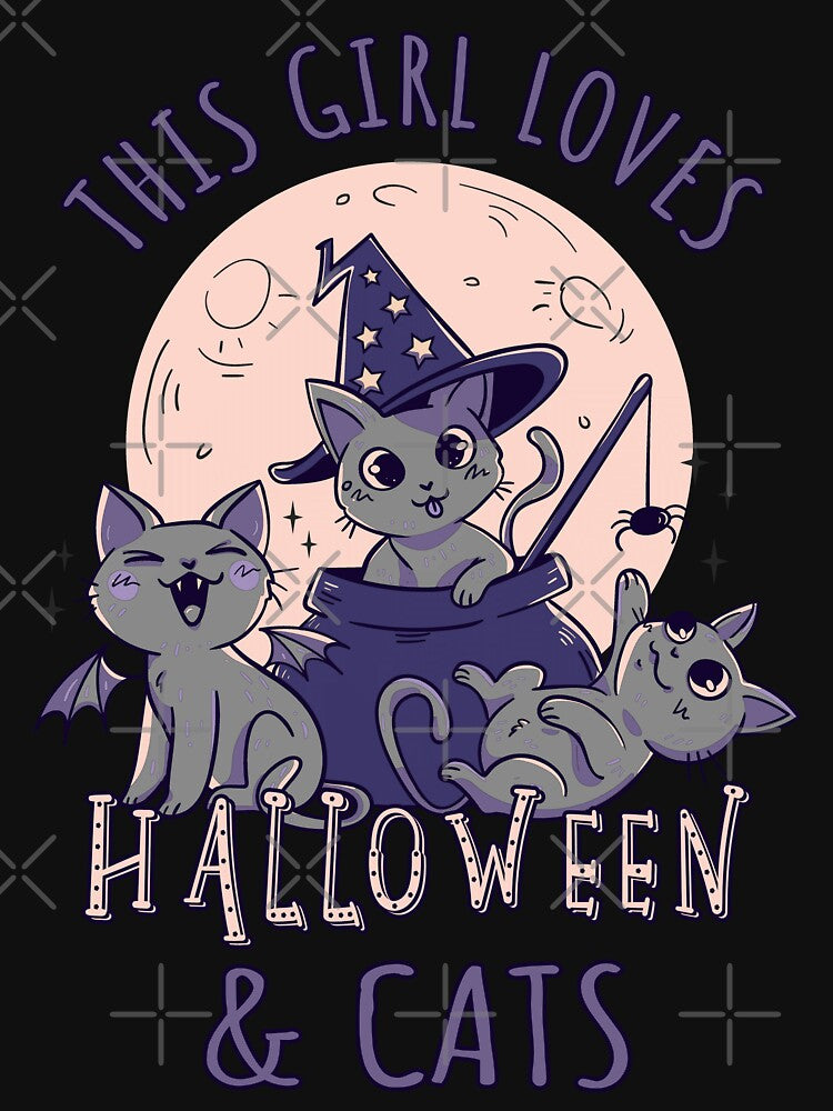 This Girl Loves Halloween And Cats II by Lemon Pepper T-Shirts, Hoodie, Sweatshirt | BlankRebels.com (Image 3)