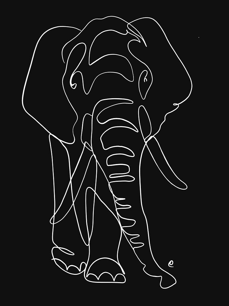 Elephant One line art by Tinteria T-Shirts, Hoodie, Sweatshirt | BlankRebels.com (Image 3)