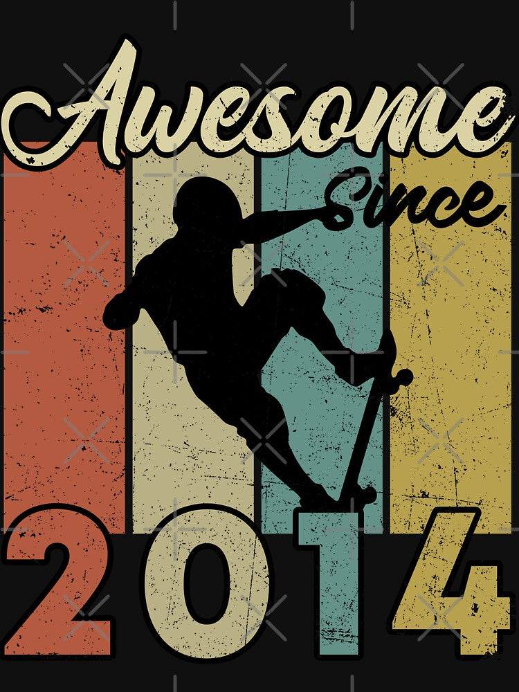 8th Birthday Awesome Since 2014 Skateboard 8 Years Old by TheWildStyle T-Shirts, Hoodie, Sweatshirt (Image 3)