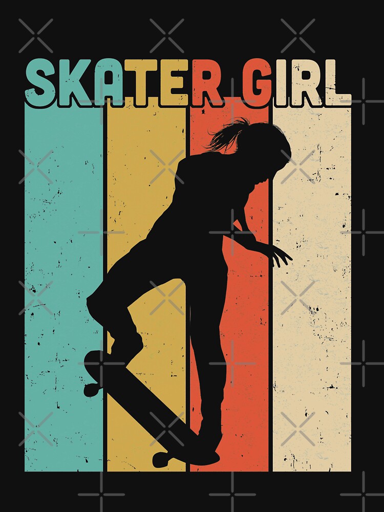 Vintage Skateboard Girls Retro Tee Gift Skateboarding by CreativeGift Hoodie, Sweatshirt | BlankRebels.com (Image 3)