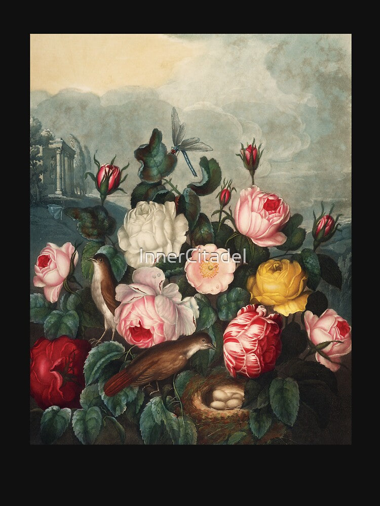 Vintage Roses Botanical Flora Painting by InnerCitadel T-Shirts, Hoodie, Sweatshirt | BlankRebels.com (Image 3)