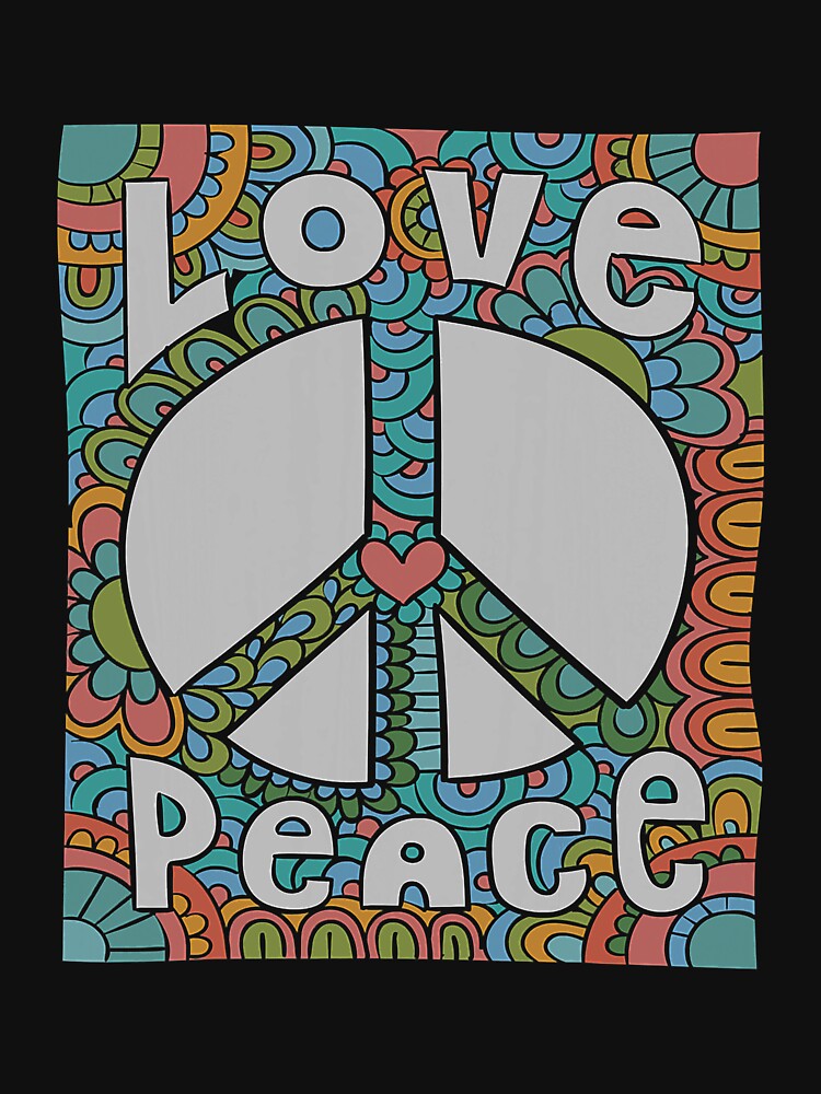 Peace Sign Love 60s 70s Tie Die Hippie by shannange T-Shirts, Hoodie, Sweatshirt | BlankRebels.com (Image 3)