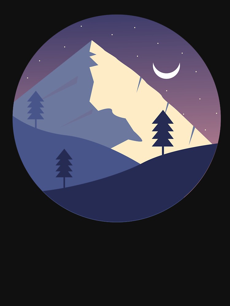 Mountain Night Illustration Vector by Darius Bocos T-Shirts, Hoodie, Sweatshirt | BlankRebels.com (Image 3)