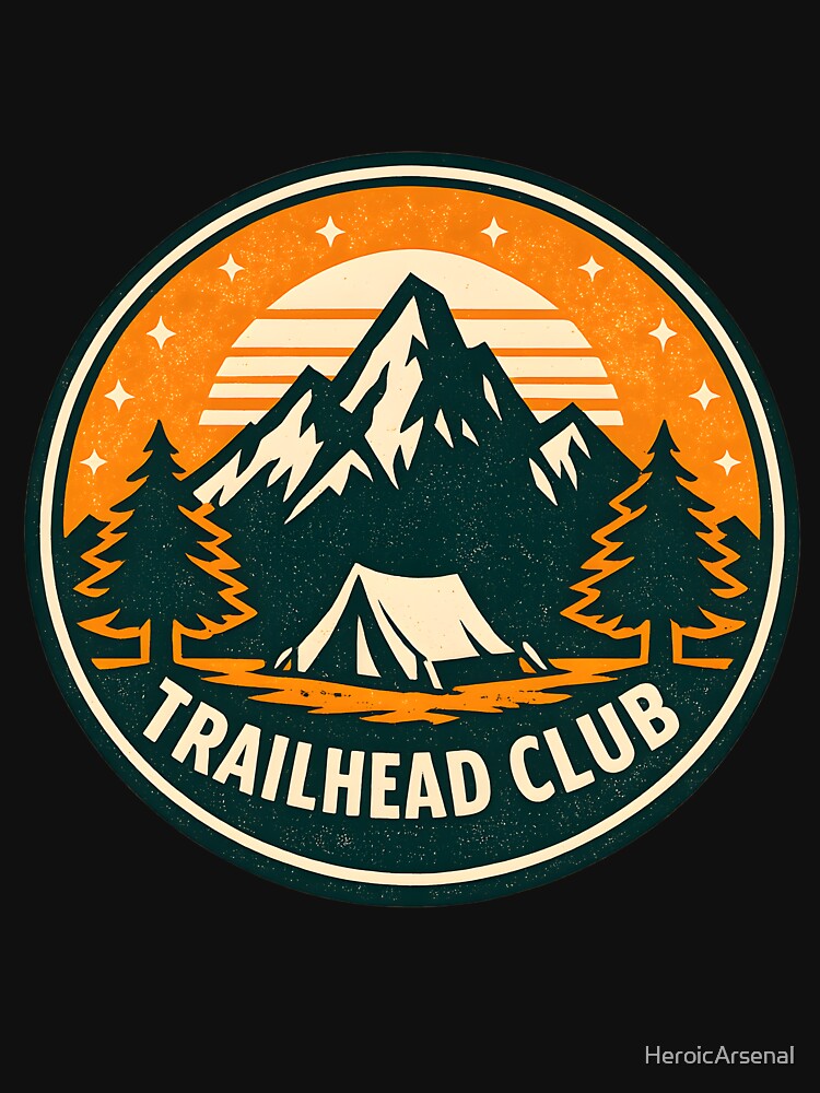 Trailhead Club Hiking Badge — Vintage Mountain Adventure by HeroicArsenal T-Shirts, Hoodie, Sweatshirt (Image 3)