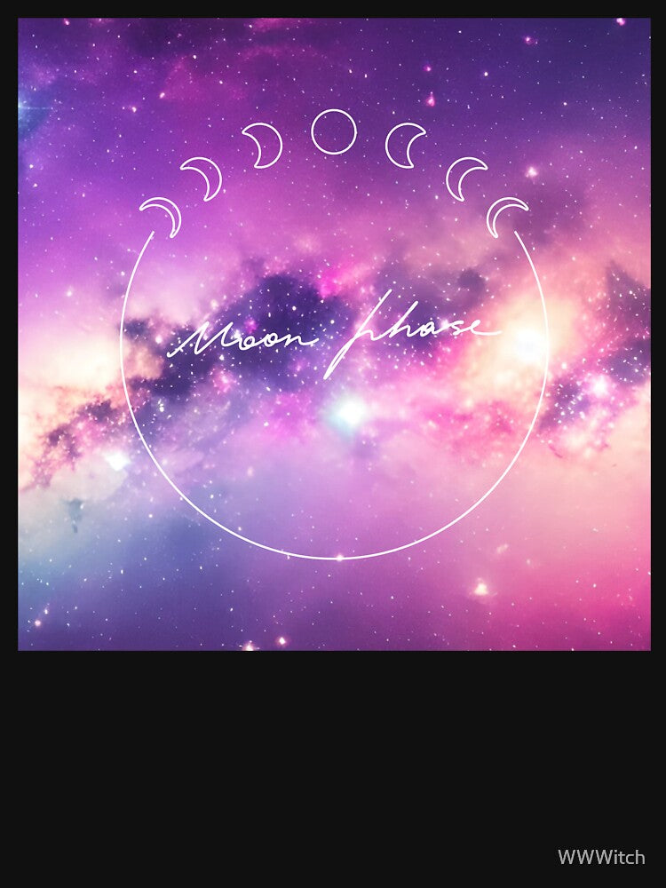 Galactic Purple Moon Phase Crescent Moon by WildWoodlandWitch T-Shirts, Hoodie, Sweatshirt | BlankRebels.com (Image 3)