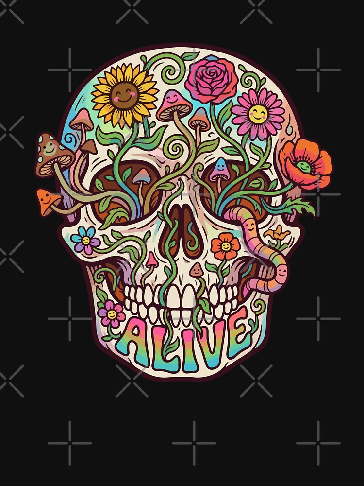 Floral Skull by AliveStyle T-Shirts, Hoodie, Sweatshirt | BlankRebels.com (Image 3)