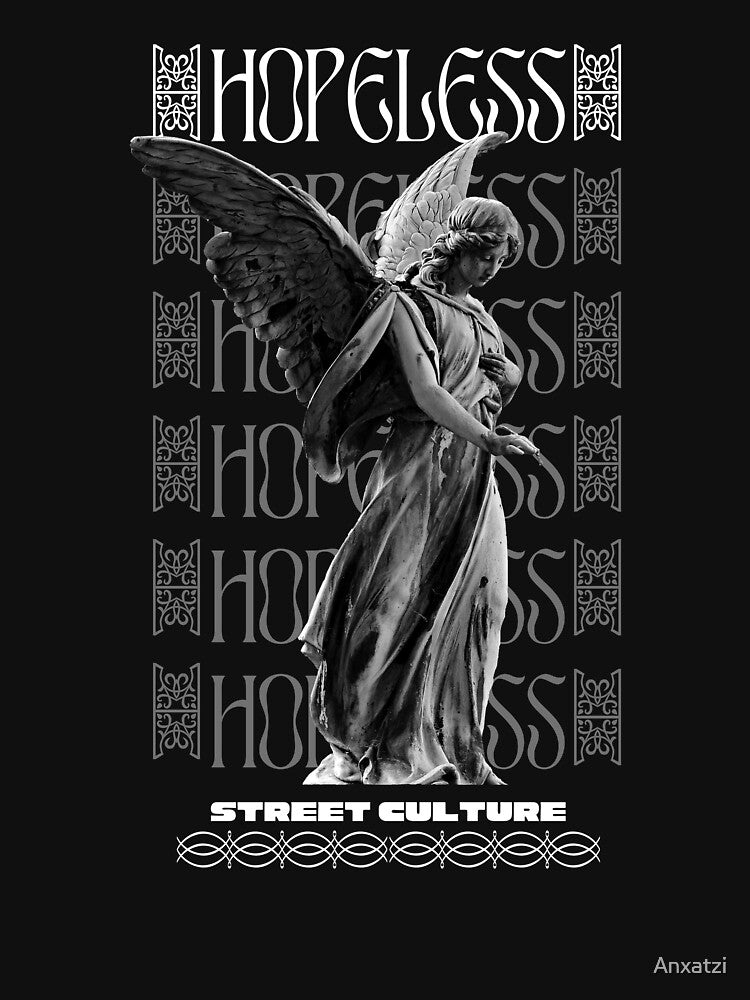 Streetwear Fashion Hopeless- Angel statue by Anxatzi T-Shirts, Hoodie, Sweatshirt | BlankRebels.com (Image 3)