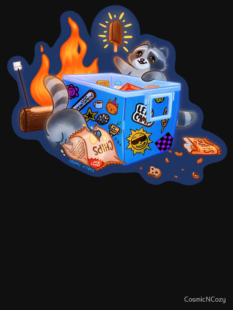 Cute raccoons camping and finding a snack by CosmicNCozy T-Shirts, Hoodie, Sweatshirt | BlankRebels.com (Image 3)