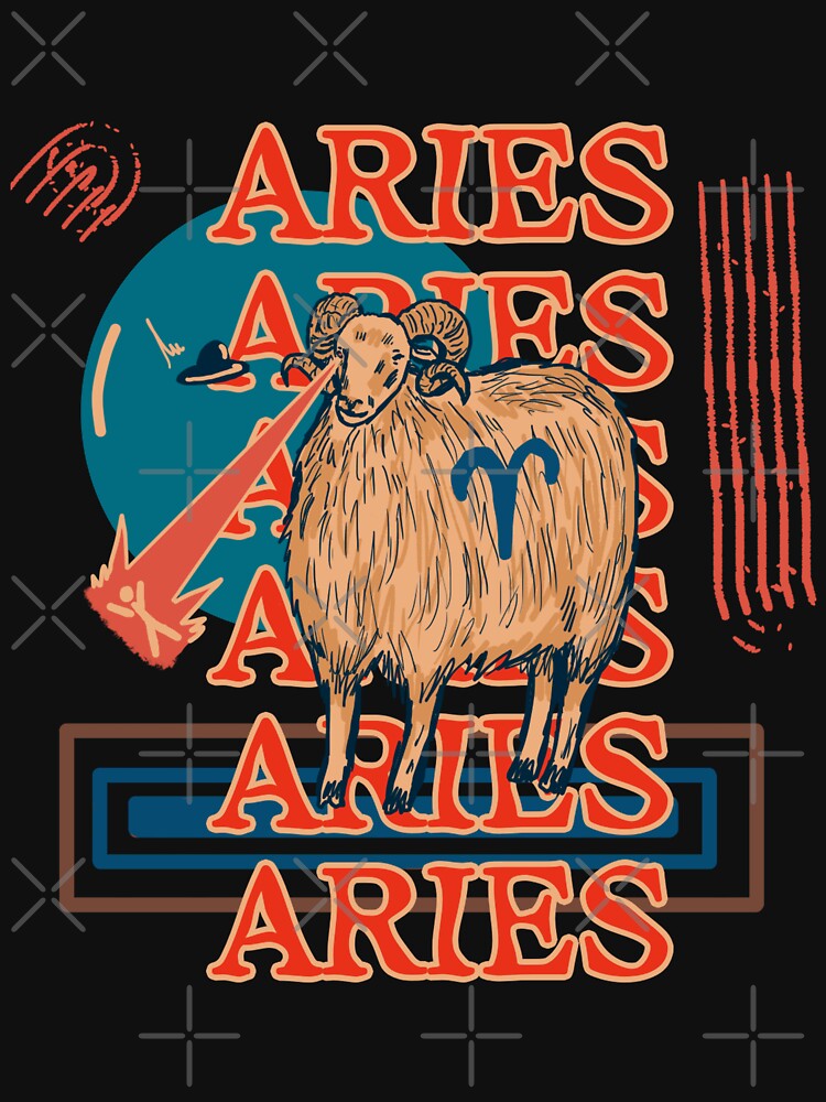 Aries Zodiac Sign Retro by joelkonx T-Shirts, Hoodie, Sweatshirt | BlankRebels.com (Image 3)