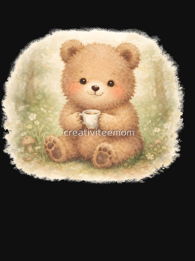 baby bear with tea cup in forest by creativiteemom T-Shirts, Hoodie, Sweatshirt | BlankRebels.com (Image 3)