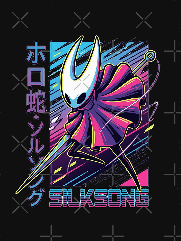 Hollow Knight Silksong Vaporwave T-Shirt | Hornet Neon Palm Sunset Hoodie | Retro 80s Synthwave Knight Sticker... (Image 3)