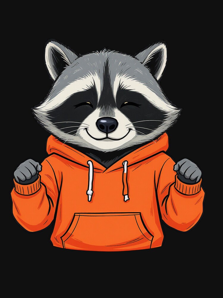 Casual Raccoon Shrugging | Funny Carefree Raccoon Cartoon by ColorSplash123 T-Shirts, Hoodie, Sweatshirt (Image 3)