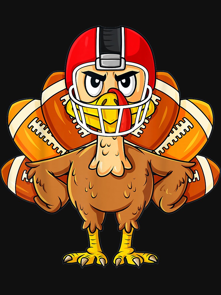 Thanksgiving Turkey Football Player Funny Boys Girls by LaThresRice T-Shirts, Hoodie, Sweatshirt | BlankRebels.com (Image 3)