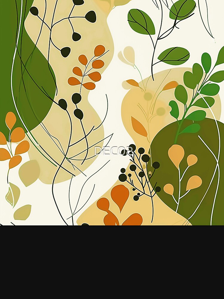 Boho Abstract Leaves Art In Green And Earthtones by DEC02 T-Shirts, Hoodie, Sweatshirt | BlankRebels.com (Image 3)