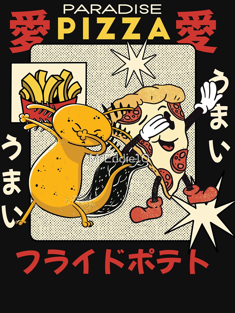 Kawaii Axolotl Pizza Dabbing Retro Aesthetic Japanese Anime by MrEddie10 T-Shirts, Hoodie, Sweatshirt (Image 3)