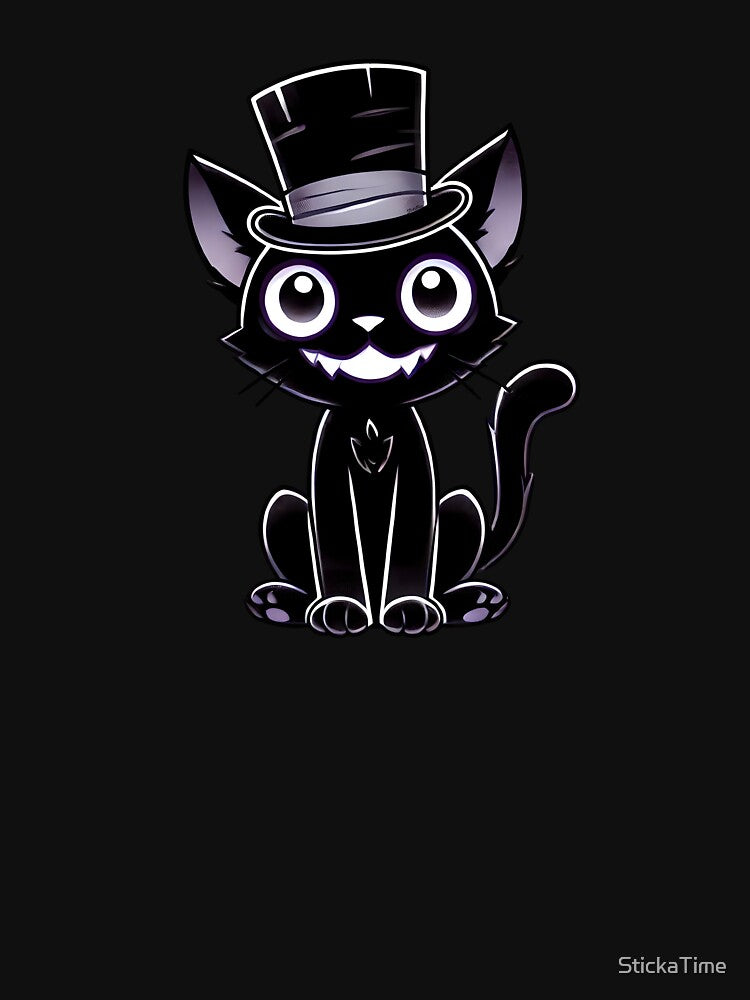 Halloween Top Hat Black Cat by StickaTime T-Shirts, Hoodie, Sweatshirt | BlankRebels.com (Image 3)
