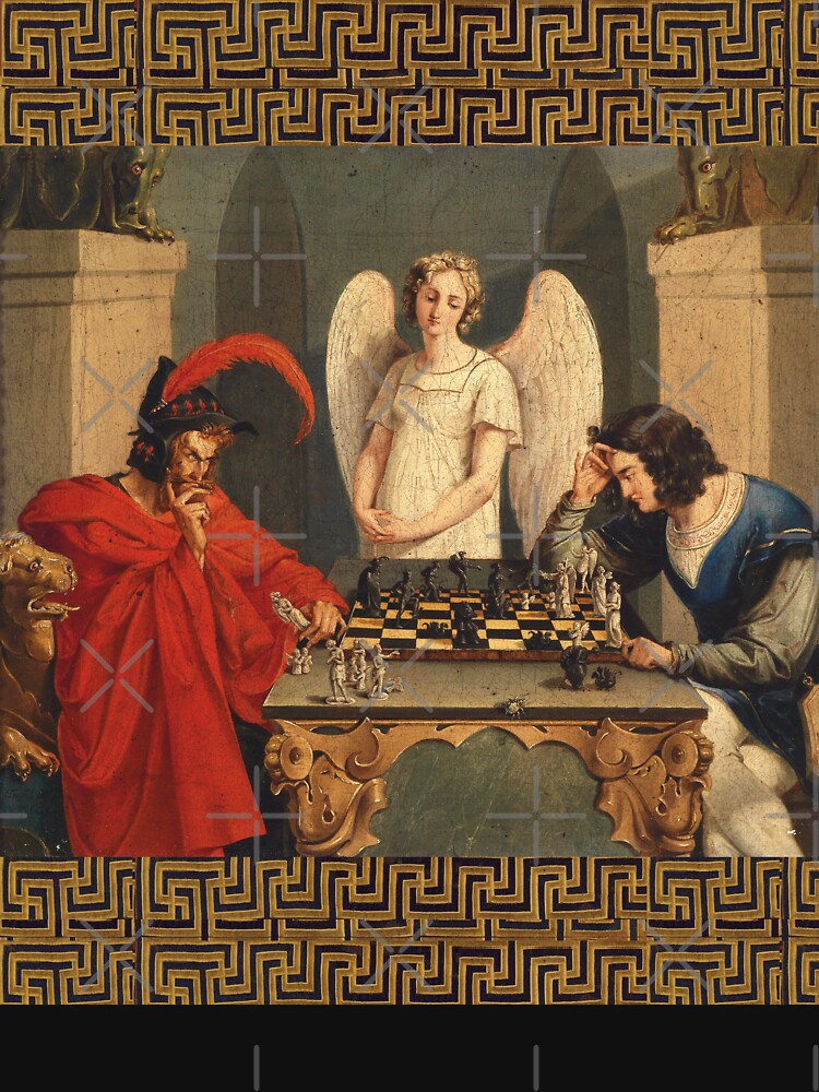 Faust And Mephistopheles Playing Chess by BulganLumini