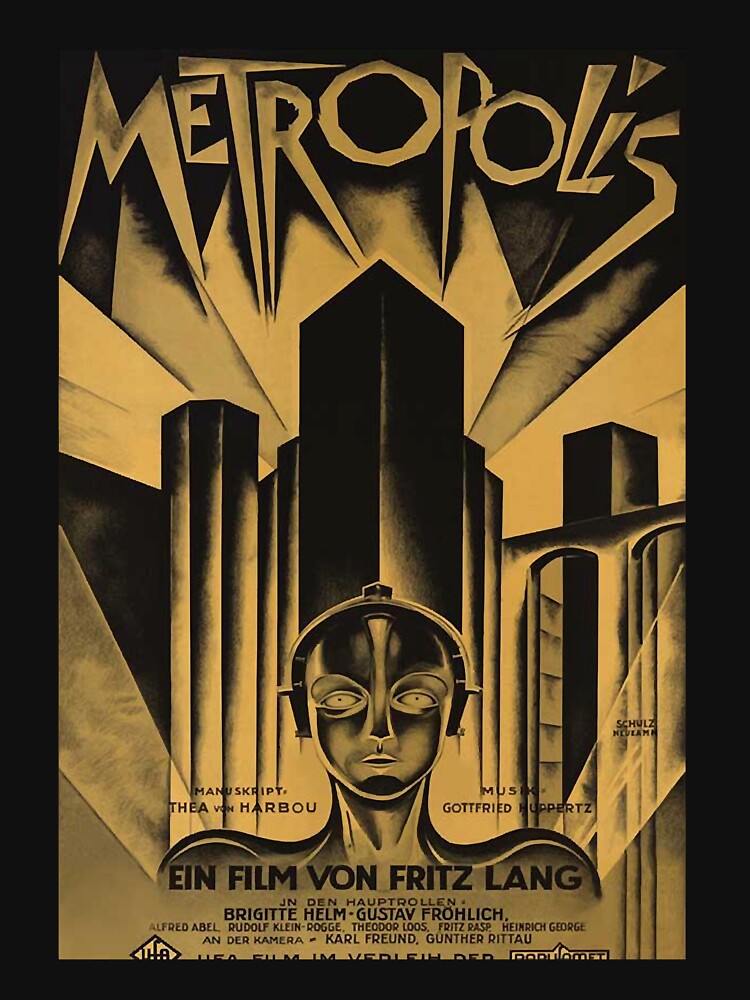 Metropolis, Fritz Lang, 1926 - vintage movie poster, b&w Classic by CherieUnderwood T-Shirts, Hoodie, Sweatshirt (Image 3)