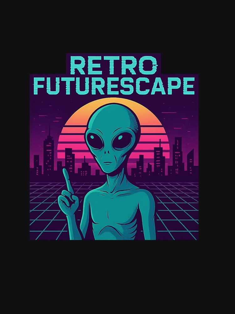 Retro Futurescape Alien Vaporwave Tee – Synthwave ET Skyline Aesthetic by DJCApparel
