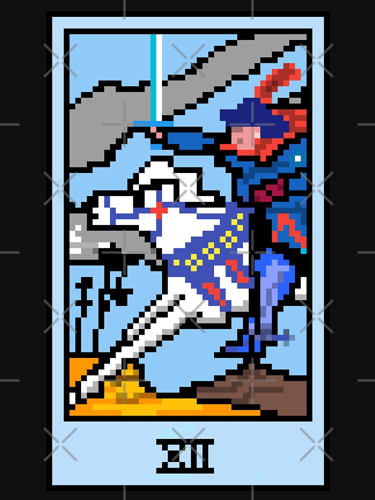 Wait Is This Pixel Art Tarot? Black Minor Arcana 'Knight Swords' ( Stickers Other Accessories) T-Shirts, Hoodie, Sweatshirt