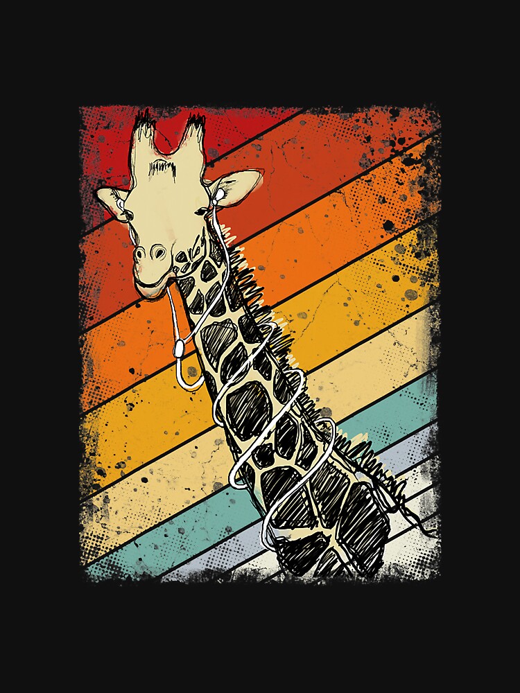 Retro Vintage Music Earbuds Giraffe by NeverLoseSF T-Shirts, Hoodie, Sweatshirt | BlankRebels.com (Image 3)