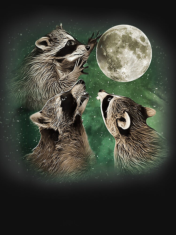 Three Raccoon and Moons by karatedo240522 T-Shirts, Hoodie, Sweatshirt | BlankRebels.com (Image 3)