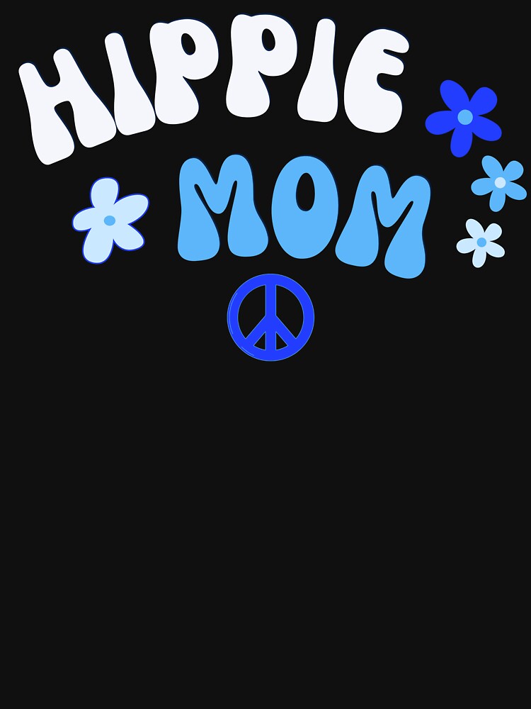 Hippie Mama Retro Vintage Style Graphic Design for Women by Teez-Me T-Shirts, Hoodie, Sweatshirt | BlankRebels.com (Image 2)