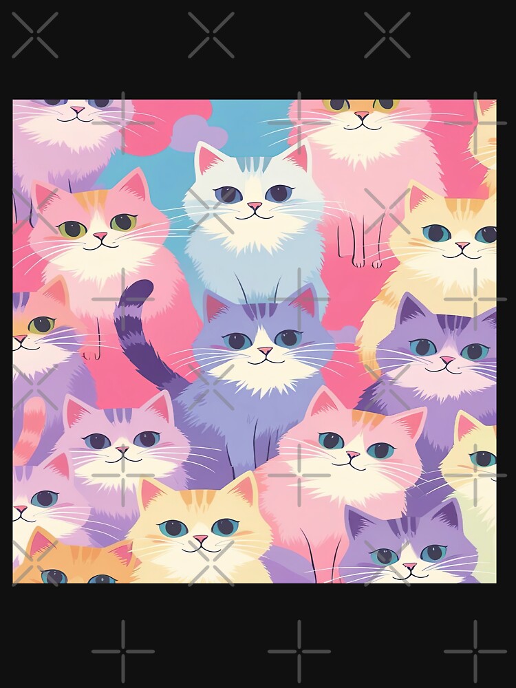 Cute Funny Cat Pattern Colorful Sweet Pattern Fluffy Kittens Cat Art Funny Cat Cat Lover Cute Cat Cat Pattern T-Shirts, Hoodie, Sweatshirt