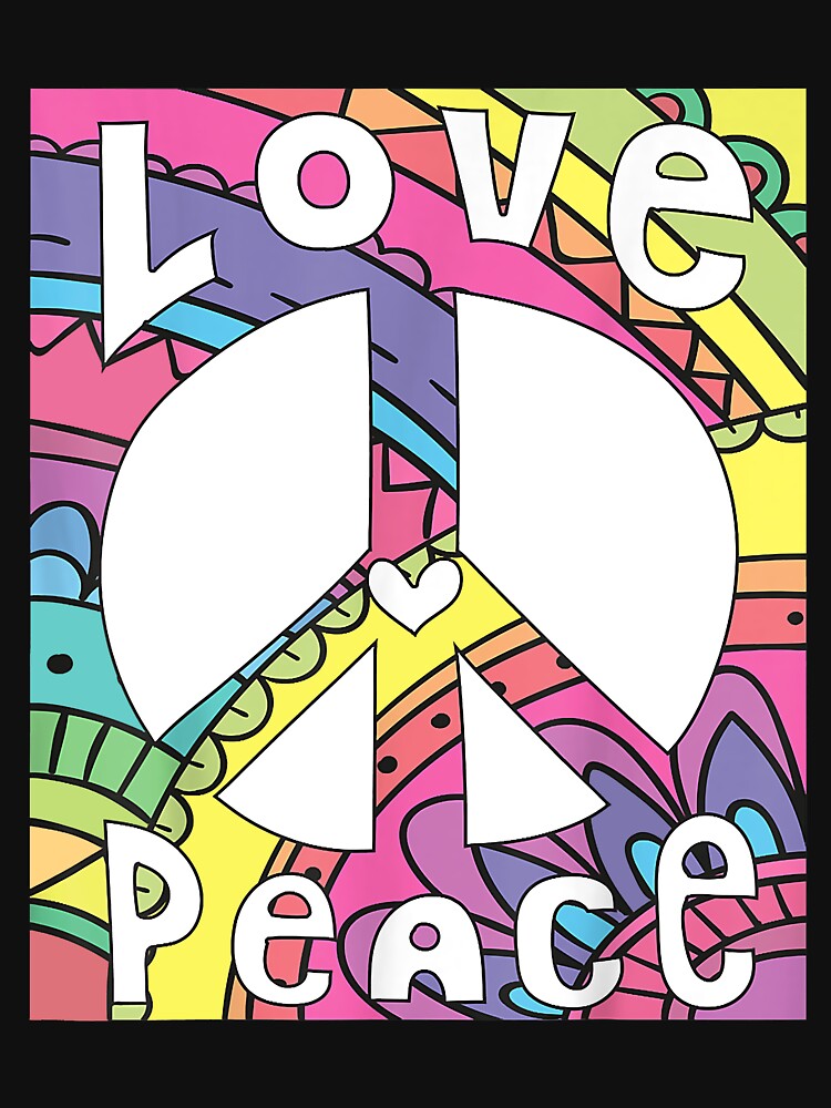 Peace Sign Love 60s 70s Tie Die Hippie Art by shannange T-Shirts, Hoodie, Sweatshirt | BlankRebels.com (Image 3)