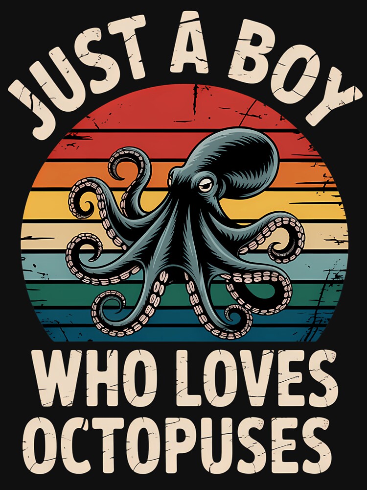 Octopus Just A Boy Who Loves Sea Animals by sterabamineh T-Shirts, Hoodie, Sweatshirt | BlankRebels.com (Image 3)