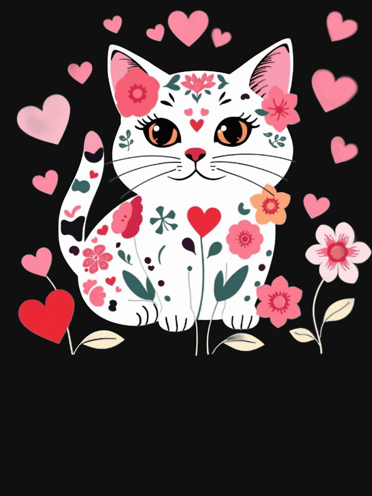 Valentine's day kitten by Roxburylane T-Shirts, Hoodie, Sweatshirt | BlankRebels.com (Image 3)