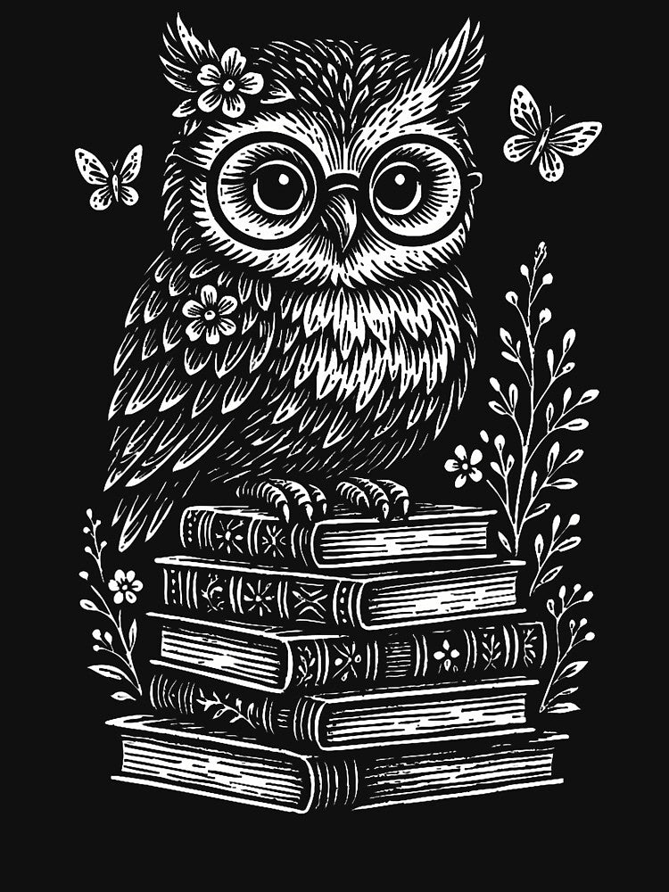 Wise Owl Reading Book Lover Nature Aesthetic by JosephineCathy T-Shirts, Hoodie, Sweatshirt | BlankRebels.com (Image 3)