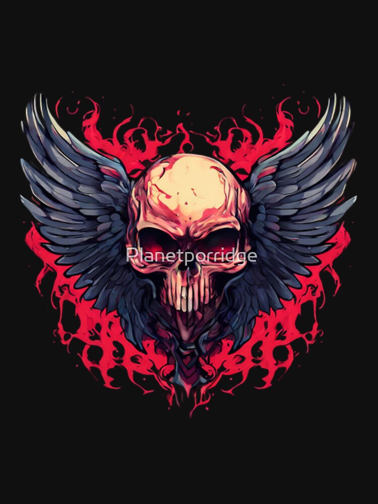 Skull with Wings Art by Planetporridge T-Shirts, Hoodie, Sweatshirt | BlankRebels.com (Image 3)