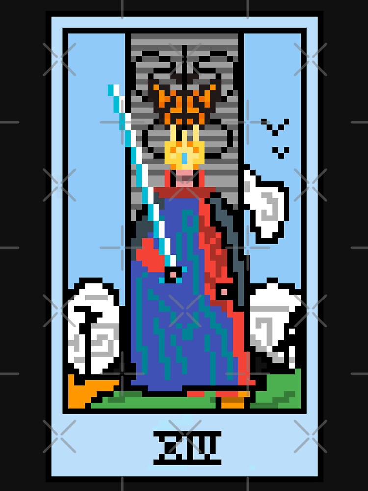 Wait Is This Pixel Art Tarot? Black Minor Arcana 'King Swords' ( Stickers Other Accessories) T-Shirts, Hoodie, Sweatshirt