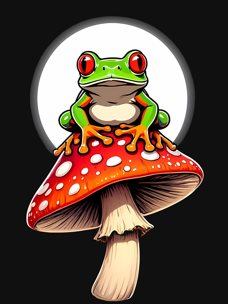 Cottagecore Aesthetic Frog On Mushroom by Funny Vintage Stickers And T-Shirts Hoodie, Sweatshirt | BlankRebels.com (Image 3)
