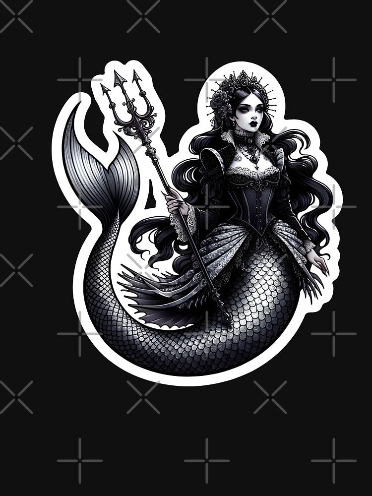 Gothic Mermaid with a Trident by Truck Stop One T-Shirts, Hoodie, Sweatshirt | BlankRebels.com (Image 3)