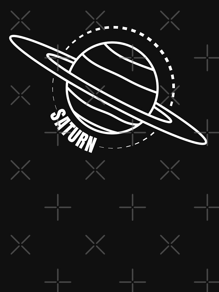 Planet Saturn (WHITE DESIGN) by EleannaInSpace T-Shirts, Hoodie, Sweatshirt | BlankRebels.com (Image 3)