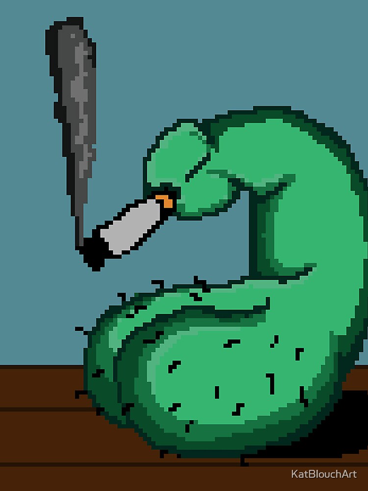 "Cigarette Break Pixel in Green" by KatBlouchArt T-Shirts, Hoodie, Sweatshirt | BlankRebels.com (Image 3)