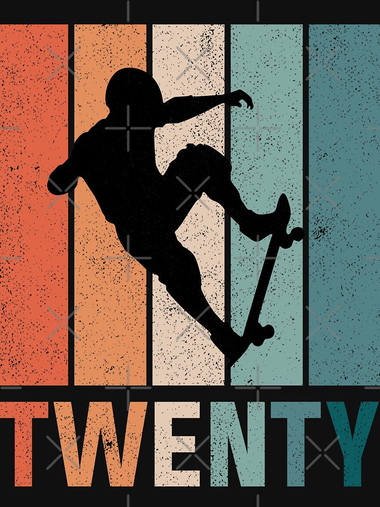 20th Birthday Skateboard Retro 20 Years Old by RetroStyle247 T-Shirts, Hoodie, Sweatshirt | BlankRebels.com (Image 3)