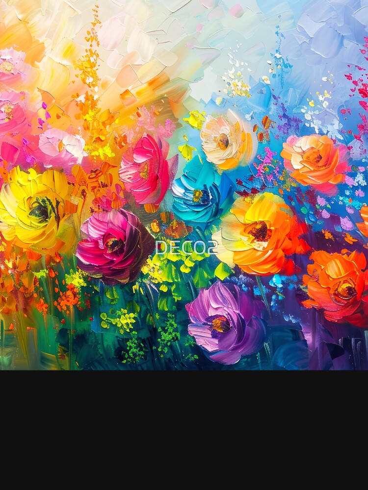 Beautiful Floral Art Oil Painting-Style Digital Design by DEC02 T-Shirts, Hoodie, Sweatshirt | BlankRebels.com (Image 3)