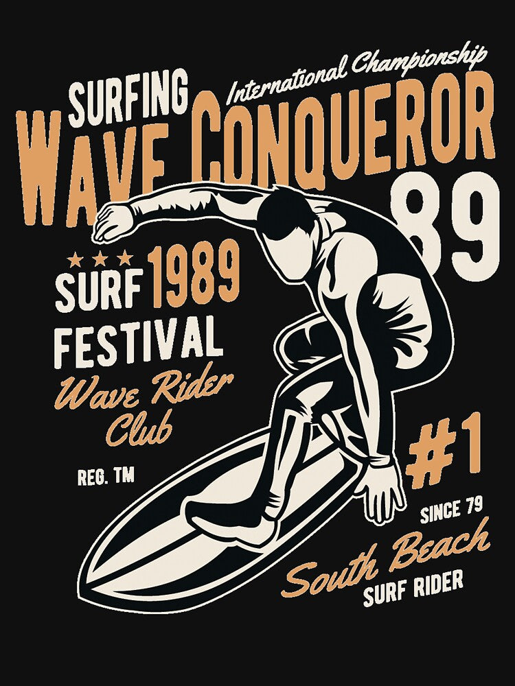 Surfing wave conqueror - Awesome Wave surfing lover Gift by Teenation9 T-Shirts, Hoodie, Sweatshirt (Image 3)