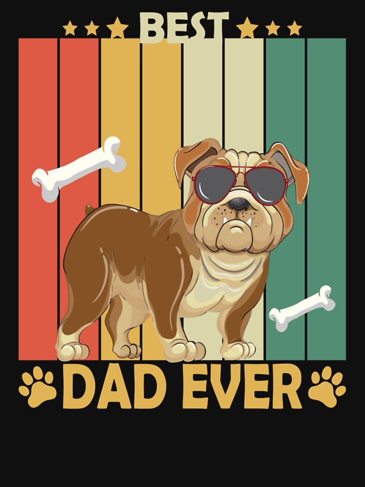 Vintage Dog Dad Shirt Cool Father's Day Gift Retro by Louisa Kohler