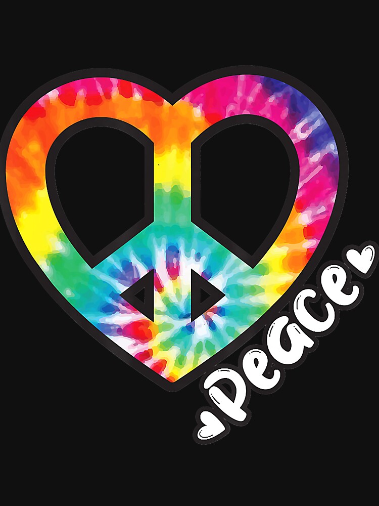 Peace Tie Dye Shirt Vintage Heart Hippie Retro Groovy Gift by AntonetteSimo Hoodie, Sweatshirt | BlankRebels.com (Image 3)