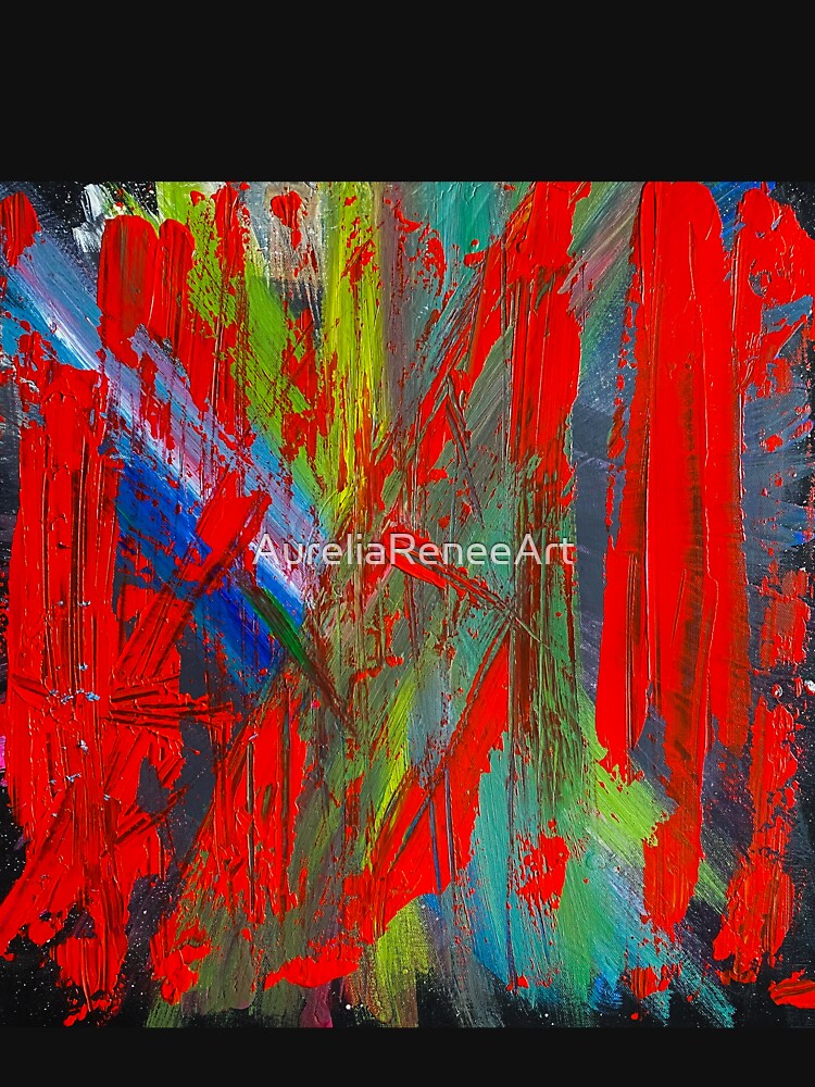 Red "Pentimento With Tech" Abstract Painting by AureliaReneeArt T-Shirts, Hoodie, Sweatshirt | BlankRebels.com (Image 3)