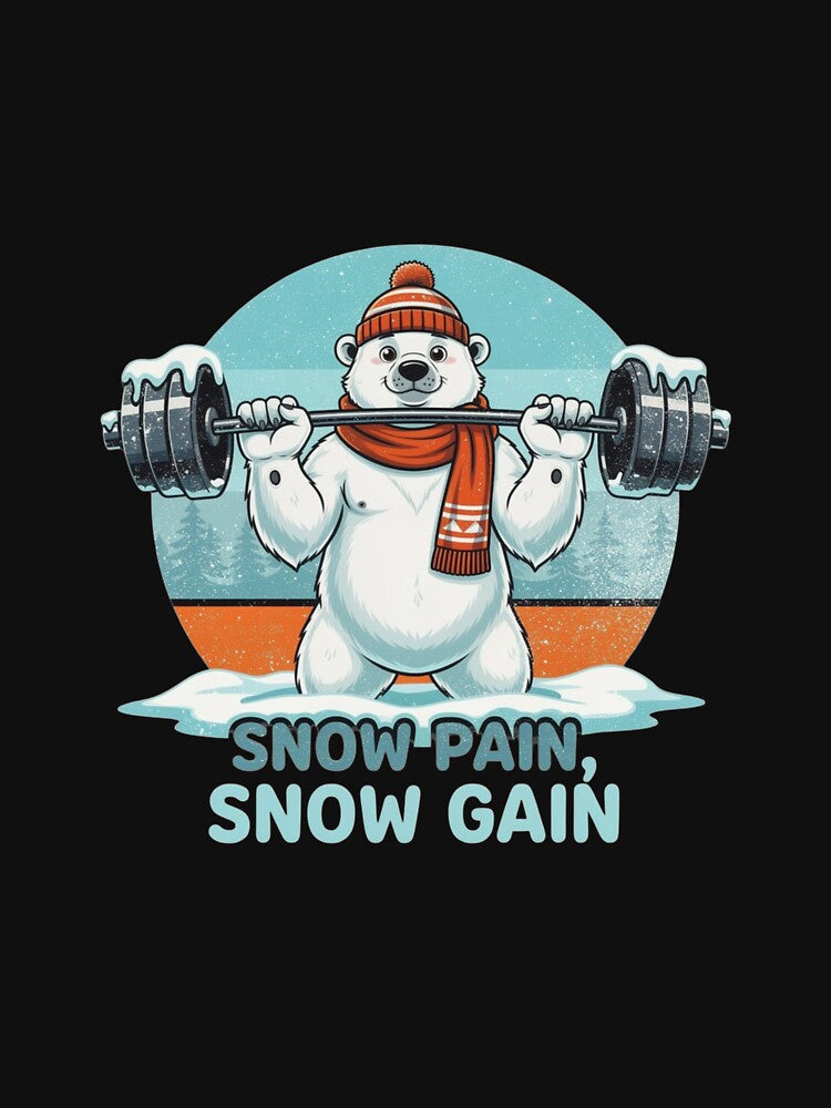 Winter Gym Polar Bear  – Funny “Snow Pain Snow Gain” Fitness Workout by Dezyra Clothing T-Shirts, Hoodie,... (Image 3)