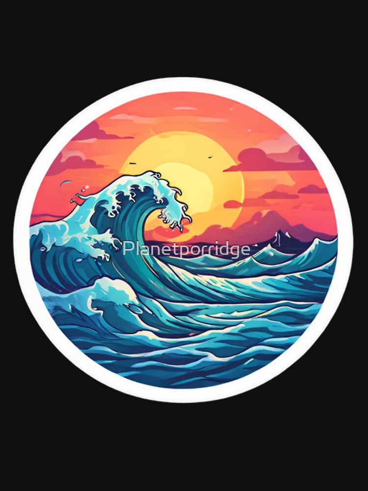 Cool Ocean Wave Art by Planetporridge T-Shirts, Hoodie, Sweatshirt | BlankRebels.com (Image 3)