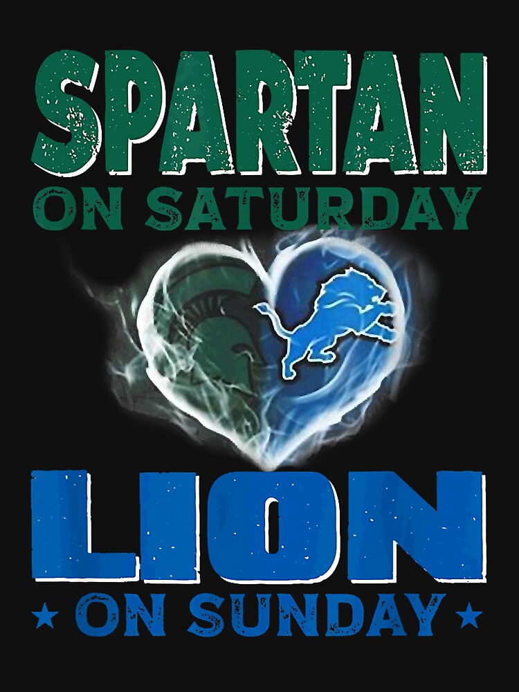 Spartan on Saturday Lion on Sunday shirt,  Funny Detroit Vintage T-Shirt, America Football T-shirt, Football... (Image 3)