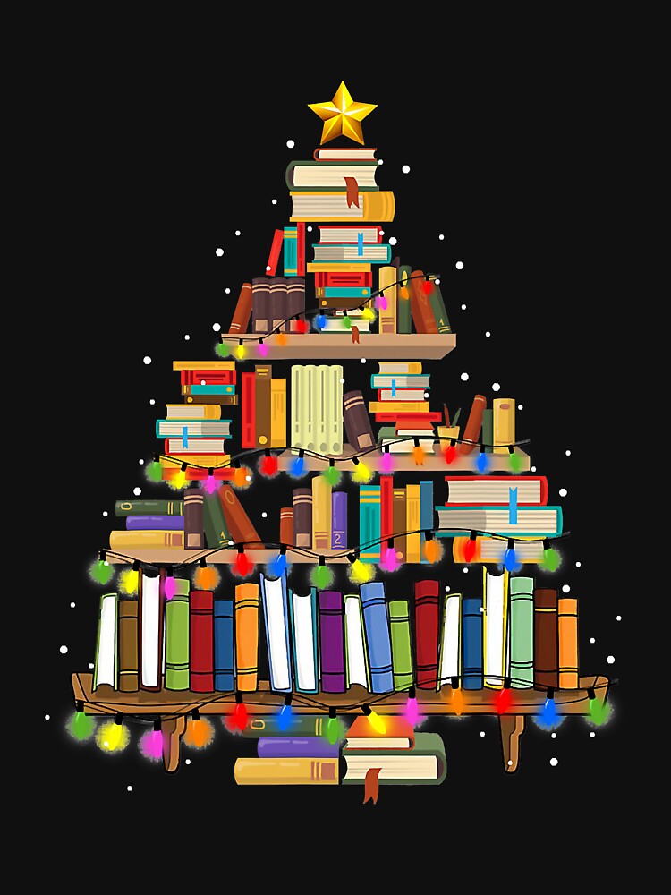 Christmas Library Tree Gift For Librarian And Book Lover by ShopRedSquares T-Shirts, Hoodie, Sweatshirt (Image 3)