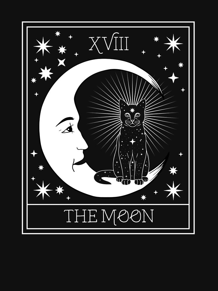 Tarot Card Crescent Moon and Black Cat Cosmic Graphic by taaddison50 T-Shirts, Hoodie, Sweatshirt | BlankRebels.com (Image 3)