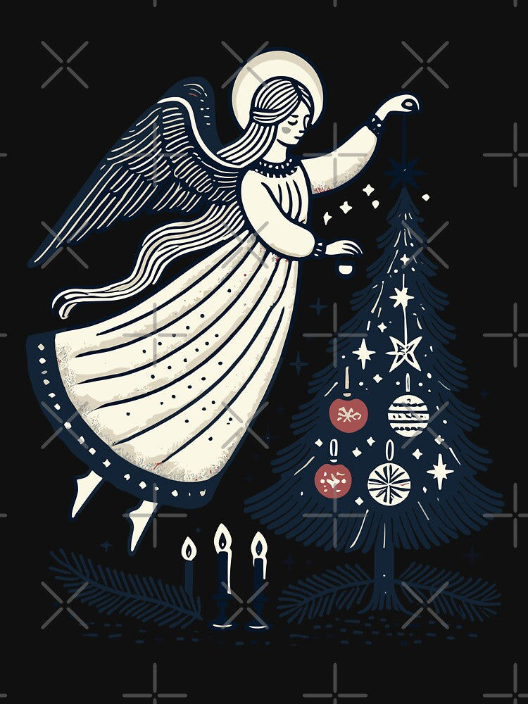 Vintage Angel Christmas Ornament Aesthetic by LuminOrb T-Shirts, Hoodie, Sweatshirt | BlankRebels.com (Image 3)